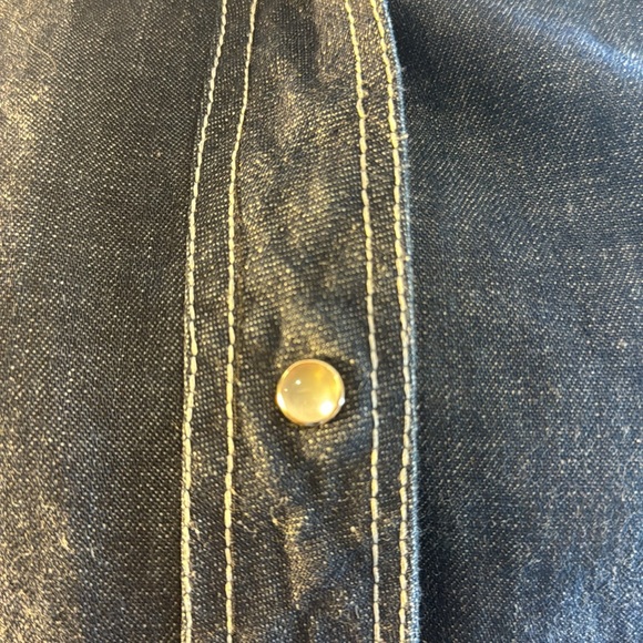 Dark Denim Pearl Snap Button Down Shajacket Size Small - Picture 10 of 10
